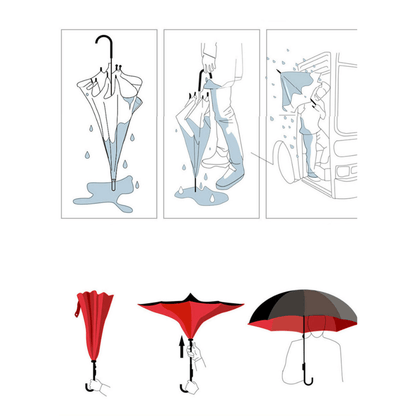 Unisex Windproof Upside Down Reverse Umbrella