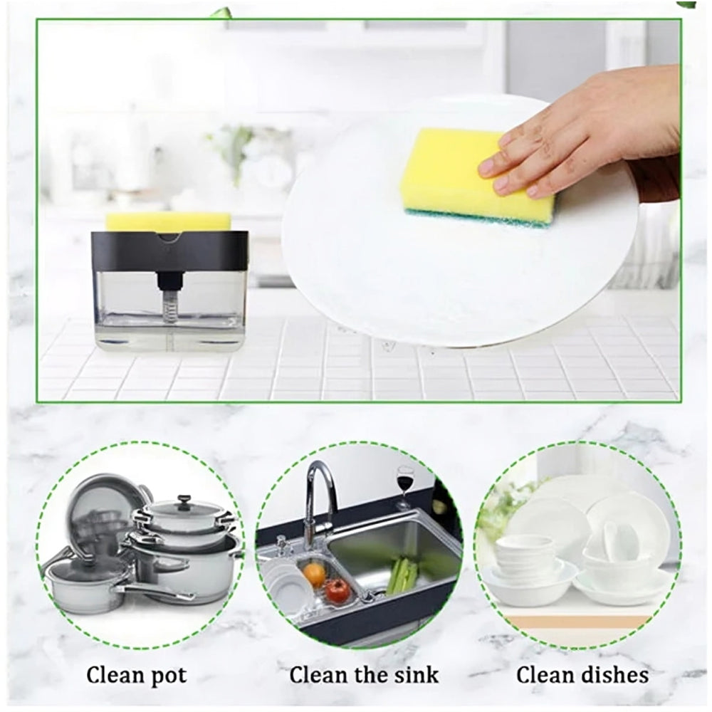 Deluxe 2-in-1 Soap Dispenser with Integrated Sponge Holder