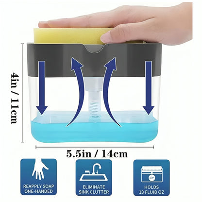 Deluxe 2-in-1 Soap Dispenser with Integrated Sponge Holder