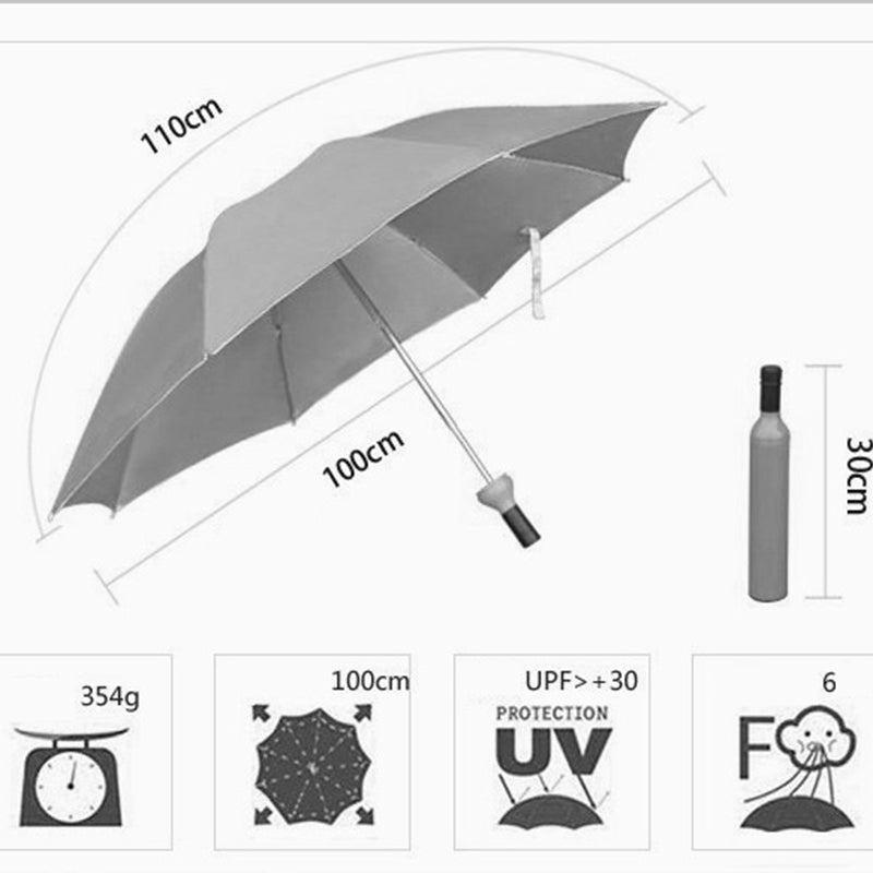 Portable Folding Umbrella with Bottle Cover(Assorted Color)