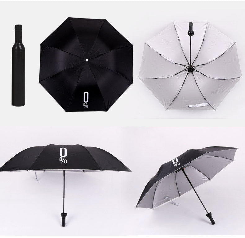 Portable Folding Umbrella with Bottle Cover(Assorted Color)