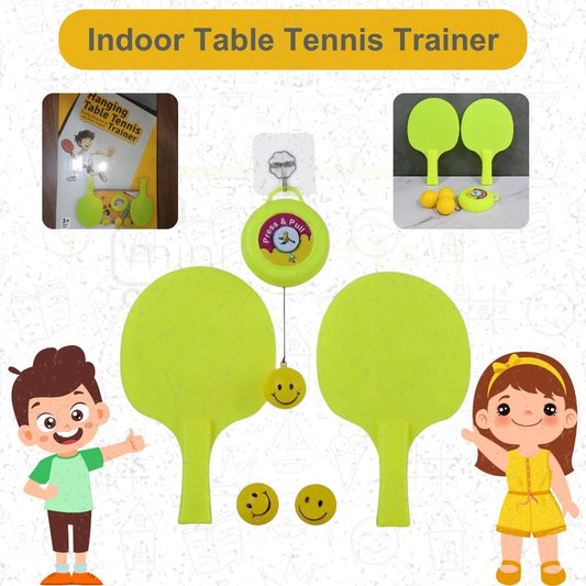 Indoor Table Tennis Trainer (3 Balls + 2 Rackets)