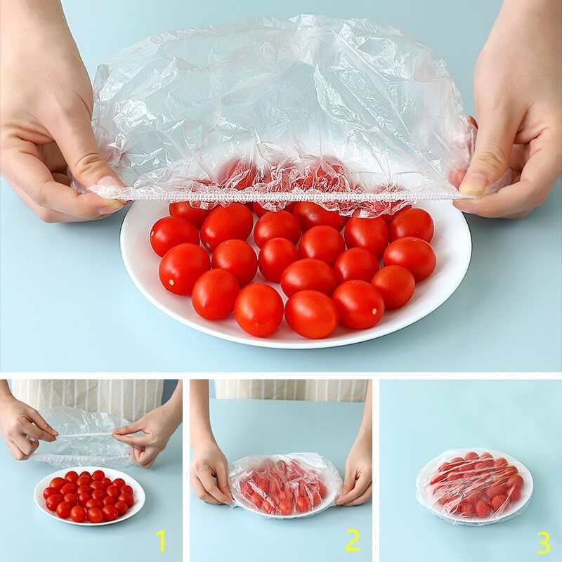 Reusable Elastic Storage Plastic Covers (Pack of 100)