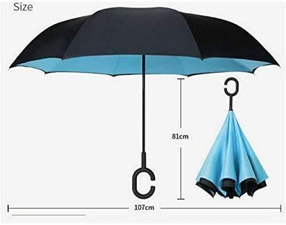 Unisex Windproof Upside Down Reverse Umbrella