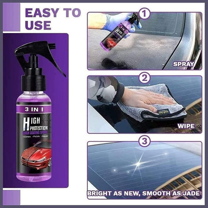 3 in 1 Car Ceramic Coating Spray (Suitable With All Colors Car Paint)